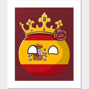 Spain Flag Queen King Monarch Rose Isabelle Spainish Polandball Countryball Posters and Art